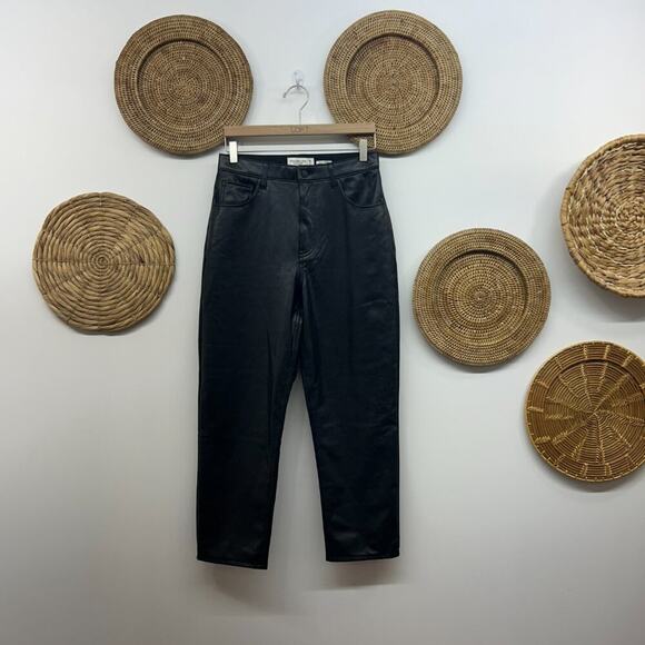 Abercrombie Vegan Leather Curve Love The Ankle Straight Ultra High Rise 29/8 - Picture 1 of 5